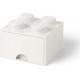LEGO Brique de rangement empilable avec tiroir 4 plots ® Blanc
