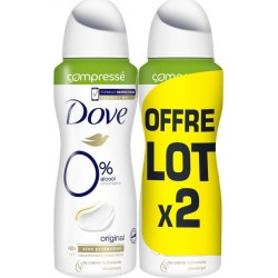 NC DEO DOVE ZERO ORIGINAL 2X 2 aérosols 100ml - 200ml