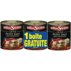 William Saurin 1898 Petit Salé aux Lentilles 3x840g 2.52Kg