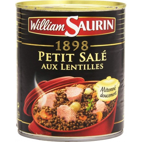 William Saurin 1898 Petit Salé aux Lentilles 840g (lot de 3)
