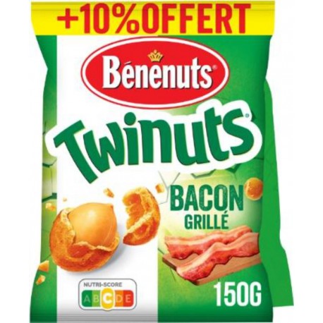 Bénénuts TWINUTS Cacahuètes goût BACON 2x150g +10% 330g