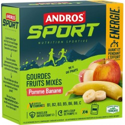 ANDROS SPORT GOURDE FRUITS MIXES POMME BANANE 4X90G 360g