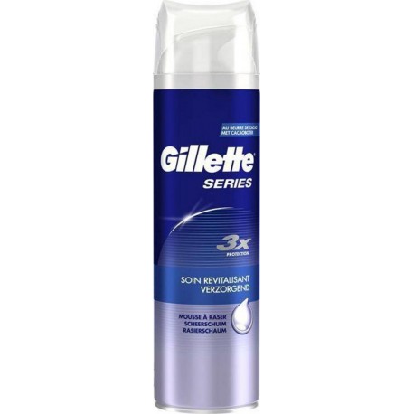 Gillette Séries 3x Protection Soin Revitalisant Mousse à Raser Au Beurre De Cacao 200ml (lot de 3)