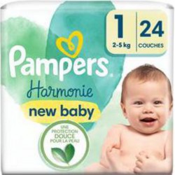 PAMPERS HARMONIE NEW BABY COUCHE JETABLE PANTY SAC x24 2-5 KG NOUVEAU NE UNISEXE