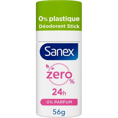 Sanex Déodorant solide Zéro 0% parfum 56g