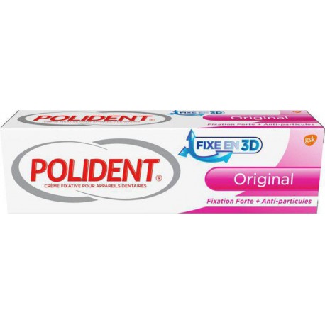 Polident Fixe en 3D Original Fixation Forte + Anti-Particules 40g