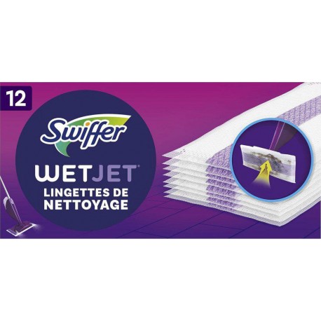 Swiffer Lingettes Wetjet de Nettoyage pour Sols par 12 Lingettes