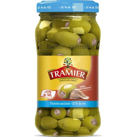 Tramier Olives vertes farcies anchois 340g