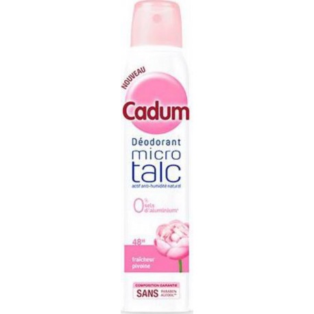 Cadum Déodorant Atomiseur Micro Talc Fraîcheur Pivoine 200ml (lot de 3)