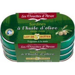 Les Mouettes d'Arvor Sardines à l'Huile d'Olive 3x46g 138g