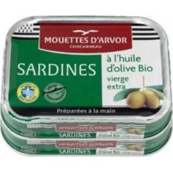 Les Mouettes d'Arvor Sardines à l'Huile d'Olive BIO 2x115g 230g