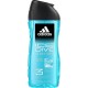 ADIDAS 3 SHAMPOOING DOUCHE GEL HYDRATANT & RAFRAICHISSANT 250ml