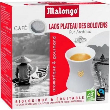 Malongo Café dosette Bio Pur Arabica Laos x16 104g