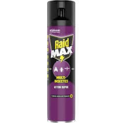 RAID MAX Insecticide Aérosol Multi-Insectes ACTION RAPIDE 400ml