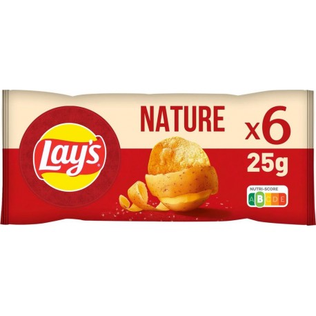 LAY'S CHIPS NATURE SACHETS INDIVIDUELS 6x25g 150G