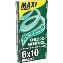 Airwaves Chewing-gum sans sucres Chloro Menthol 6x10 MAXI 84g