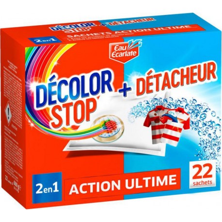 EAU ECARLATE DECOLOR STOP 2 EN 1 SOIN DU LINGE SACHETS x22