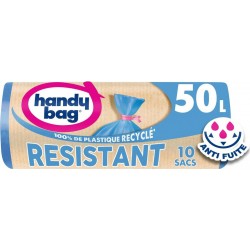 HANDY BAG Sac poubelle anti-fuite résistant 50L x10