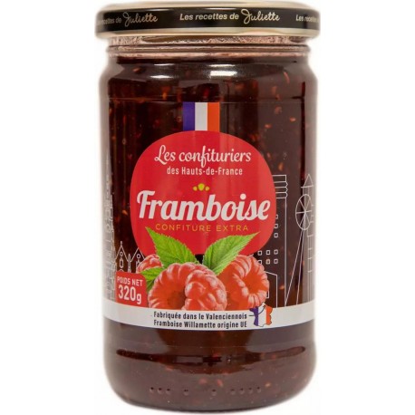 Les Recettes de Juliette Confiture extra 53% Framboise 320g