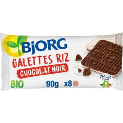 BJORG GALETTE DE RIZ SACHET CHOCOLAT NOIR 90GR