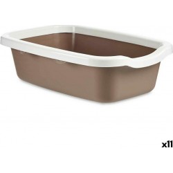 À X X Bac À Litière Pour Chats Blanc Beige Plastique 38 X 16 X 58,5 Cm (11 Unités)