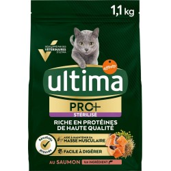 ULTIMA Croquettes pour chat Adulte stérilisé au saumon 1,1Kg