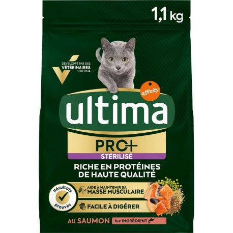 ULTIMA Croquettes pour chat Adulte stérilisé au saumon 1,1Kg