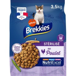 BREKKIES Croquettes pour chat stérilisé au poulet EXCEL 3,5Kg