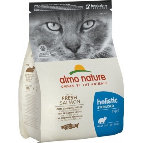 Croquettes Almo Nature Chat Holistic Fonctionnel Sterilise-light Saumon Et Riz 2Kg