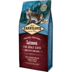 NC Croquettes Carnilove Chat Adult Sensitive & Long Hair Saumon 400g