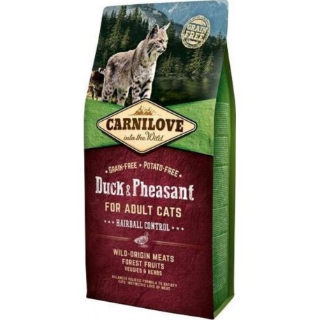 Canard Croquettes Carnilove Chat Adult Hairball Control & Faisan 400g