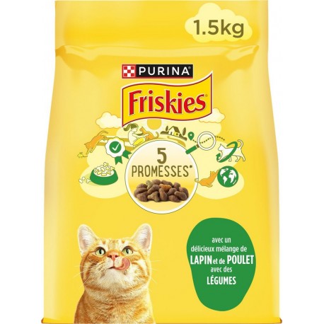 FRISKIES Croquette pour chat adulte au lapin, poulet et légumes PURINA 1.5Kg