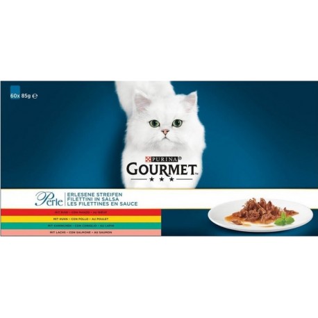 X G Pâtée Gourmet Perle Chat Les Filettines En Sauce 60 X 85g