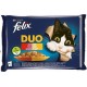 X G Aliments Pour Chat Purina Duo Poulet Veau Agneau Foie Oiseaux 4 X 85g