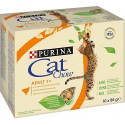 X G Pâtée Purina Cat Chow Adult Poulet Et Courgettes 10 X 85g