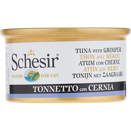 Patee Pour Chat En Gelée Schesir Boite 85g Thon Merou 85g