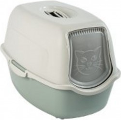 Rotho Bailey Chat Toilettes Couvertes Pour Animaux De Compagnie Vert, Blanc