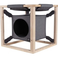 NC Quapas! Lit Pour Chats Avec Hamac Catcube Gris M 54x54x54 Cm Quapas!