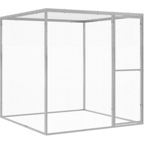 NC Cage Pour Chat 1,5x1,5x1,5 M Acier Galvanisé Vidaxl