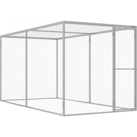 NC Cage Pour Chat 3x1,5x1,5 M Acier Galvanisé Vidaxl