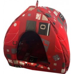 Igloo À Chat Zolux Rouge Avec Motifs 409521rgm