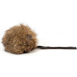 NC Canne À Chat Gloria Rogers Cuir Pompon Peau Naturelle (12 Cm)