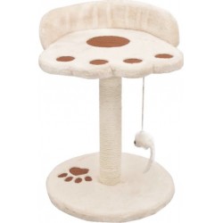 NC Arbre À Chat Griffoir Grattoir Niche Jouet Animaux Peluché En Sisal 40 Cm Beige Et Ma