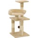 NC Arbre À Chat Griffoir Grattoir Niche Jouet Animaux Peluché En Sisal 65 Cm Beige 37020