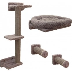 NC Mur D'escalade Pour Chats - Monte Alpi 8 Pieces Gris Tour D'escalade