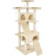 NC Arbre À Chat Griffoir Escalade 170 Cm Avec 2 Maisons Et 3 Plateformes De Vue Beige