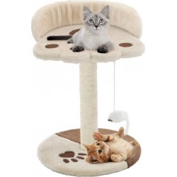 NC Arbre À Chat Avec Griffoir En Sisal 40 Cm Beige Et Marron Vidaxl