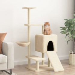 NC Arbre À Chat Avec Griffoirs En Sisal Crème 130,5 Cm Vidaxl