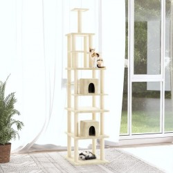 NC Arbre À Chat Avec Griffoirs En Sisal Crème 216 Cm Vidaxl