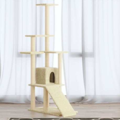 NC Arbre À Chat Avec Griffoirs En Sisal Crème 155 Cm Vidaxl